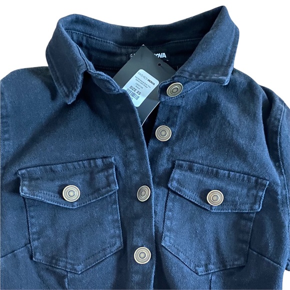 NEW Fashion Nova Not Stressing Over You Denim Mini Dress SZ XS in Black - Picture 4 of 11